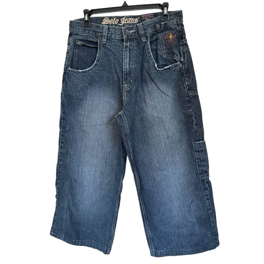 SOLO Jeans Men’s 32/31 ALTERED Seam, Long Cholo Shorts Vintage, Y2K, 5 Pockets